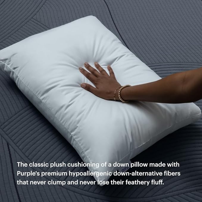 Purple Cloud Pillow - Standard Size, Hypoallergenic Gel Fiber Fill for Plush, Cloud-Like Comfort - Molds to Support Head & Neck, Won’t Clump or Flatten
