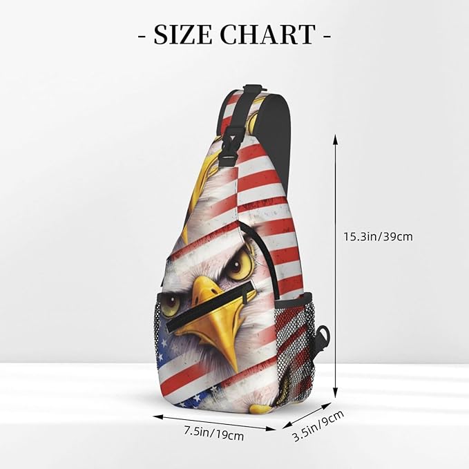 American Flag Sling Bag Multipurpose Crossbody Sling Backpack Travel Cycling Hiking Shoulder Bag For Women Men