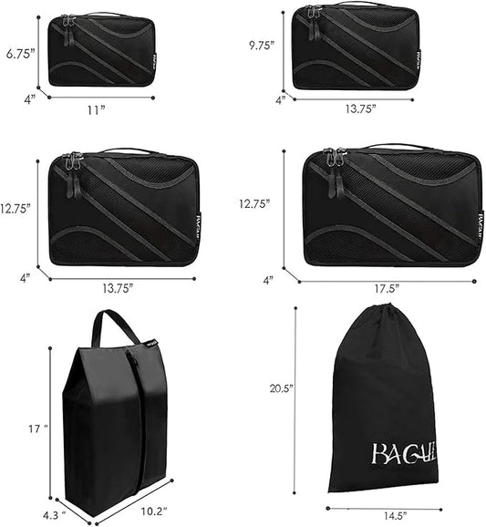 BAGAIL 6 Set Packing Cubes,Travel Luggage Packing Organizers