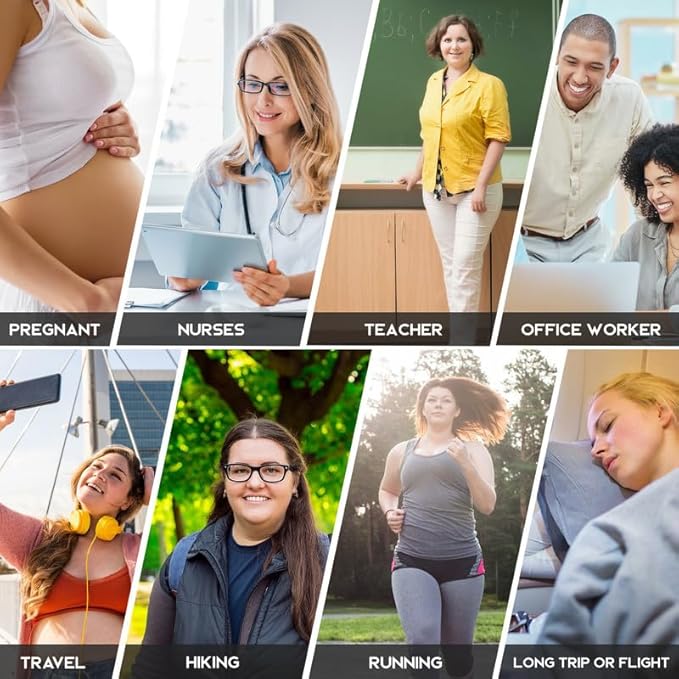 LEVSOX Plus Size Compression Socks for Women Men Wide Calf Extra Large 15-20 mmHg Knee High Sock for Nurses Pregnant Travel