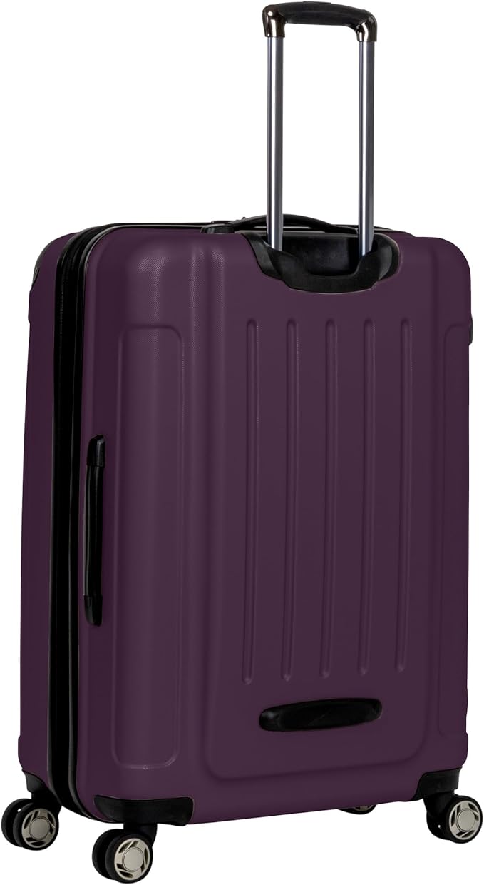 Kenneth Cole REACTION Renegade Luggage Expandable 8-Wheel Spinner Lightweight Hardside Suitcase, Midnight Plum, 28-Inch Checked