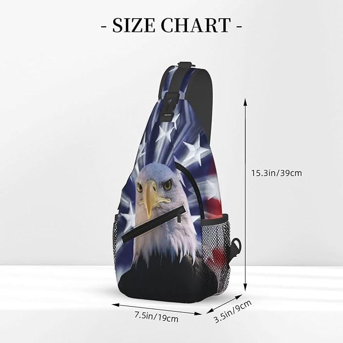 American Flag Sling Bag Multipurpose Crossbody Sling Backpack Travel Cycling Hiking Shoulder Bag For Women Men