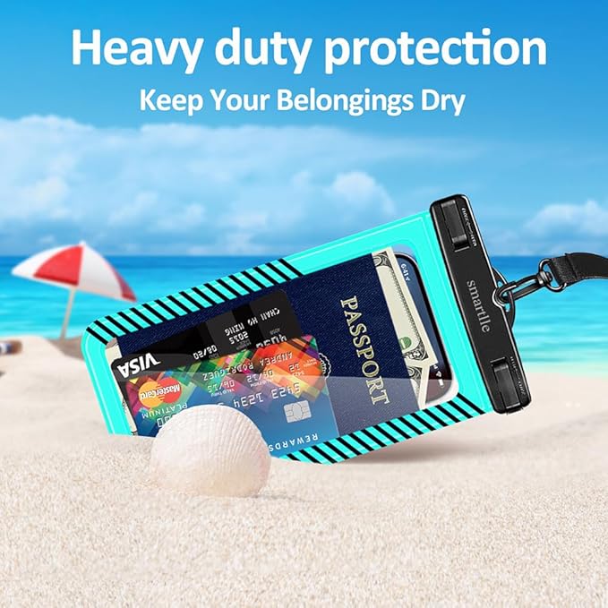 Waterproof Phone Pouches Bags Holder, Cell Phone Water Protectors 4 Pack for Swimming, IPX8 Waterproof Phone case Cover for iPhone 15 14 13 Pro Max 12 11, for Galaxy S24 S23 Ultra Up to 7"