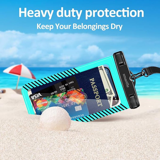 Waterproof Phone Pouches Bags Holder, Cell Phone Water Protectors 4 Pack for Swimming, IPX8 Waterproof Phone case Cover for iPhone 15 14 13 Pro Max 12 11, for Galaxy S24 S23 Ultra Up to 7"