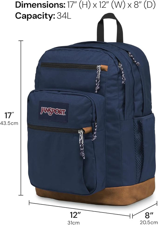 JanSport Cool Backpack, with 15-inch Laptop Sleeve - Large Computer Bag Rucksack with 2 Compartments, Ergonomic Straps, Grey Letterman