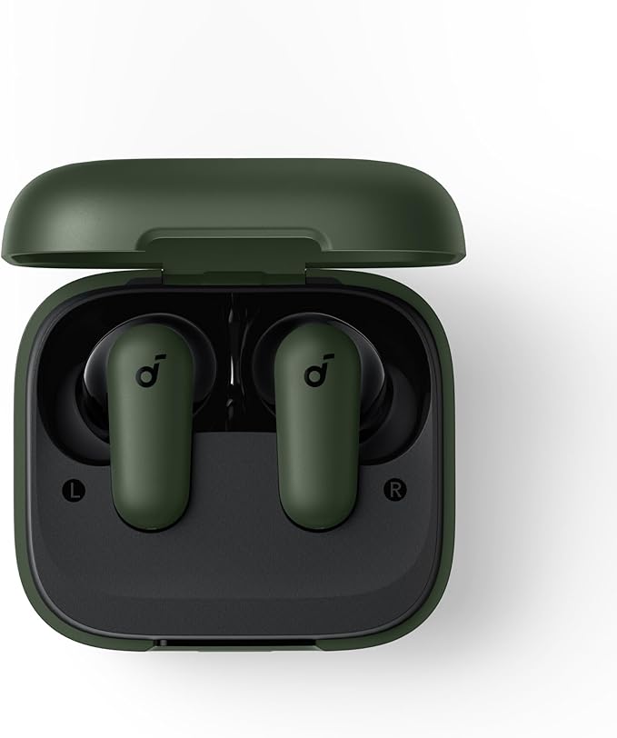 Soundcore P30i by Anker Noise Cancelling Earbuds, Strong and Smart Noise Cancelling, Powerful Bass, 45H Playtime, 2-in-1 Case and Phone Stand, IP54, Wireless Earbuds, Bluetooth 5.4 (Green)