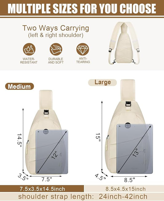 Pritent Crossbody Bags for Women Men Trendy Sling Bag Backpack Casual Chest Bag with Convertible Shoulder Strap