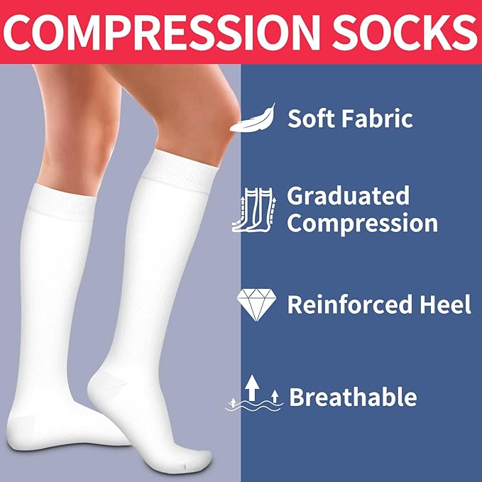 Laite Hebe 4 Pairs-Compression Socks for Women&Men Circulation-Best Support for Nurses,Running,Athletic