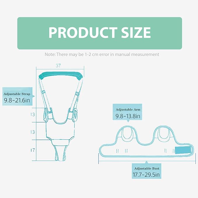 Baby Walking Harness-Handheld Assistant Belt- Toddler Infant Walking Aid for Trainer & Support 7-24 Month Old (summer-Green-1819)