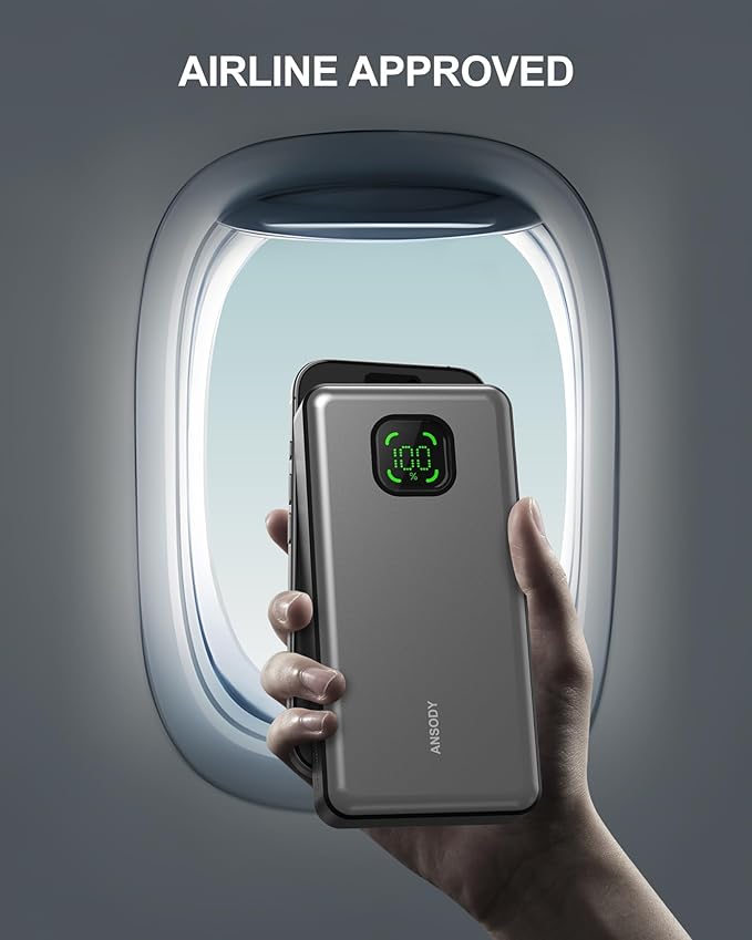 65W Power Bank, 25000mAh Laptop Portable Charger, 100W Total Fast Charging Battery Pack for MacBook Dell XPS iPad Tablet Steam Deck iPhone 17-12 Series Samsung Switch and More Silver