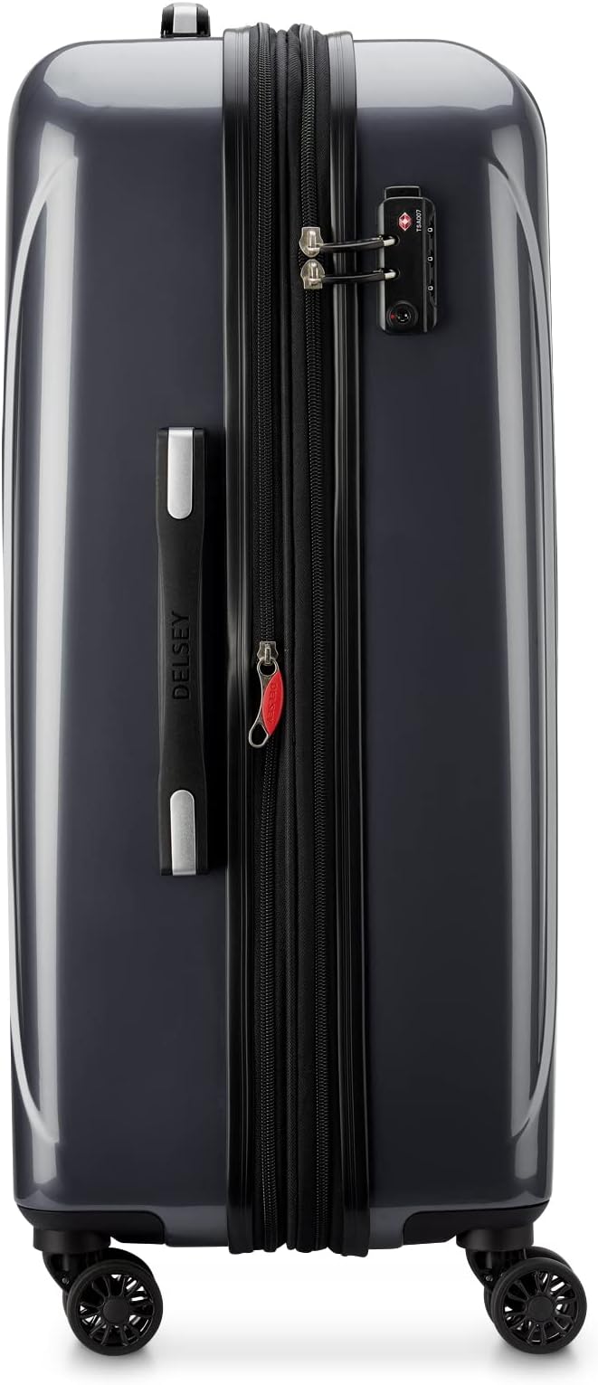 DELSEY PARIS Helium Aero Hardside Expandable Luggage with Spinner Wheels, Titanium, Checked-Medium 24 Inch