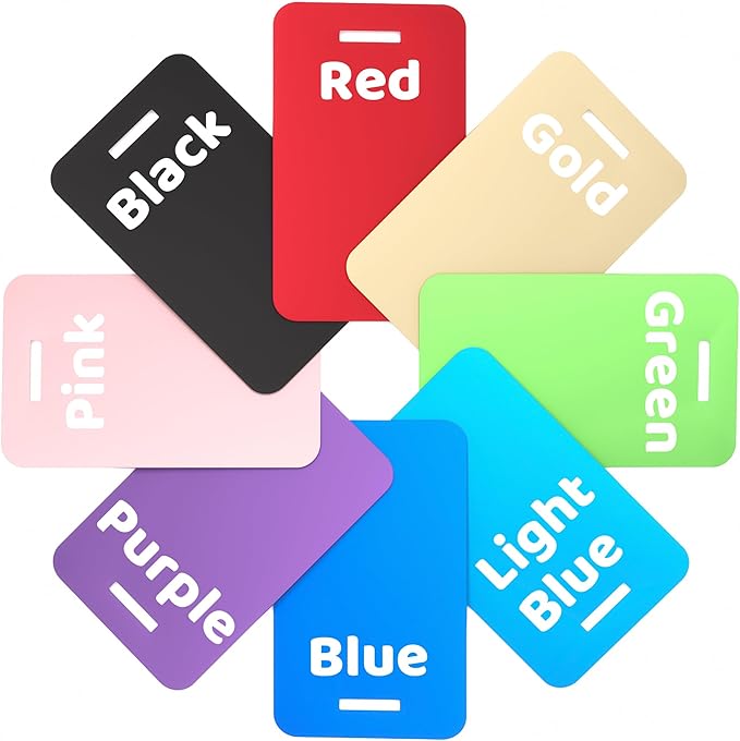 4 PCS Personalized Luggage Tags for Suitcases, Custom Aluminum Luggage Tags for Bags and Backpacks, Waterproof & Heavy Duty Personalized Metal Name Tags for Travel (Red)