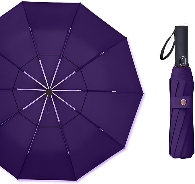 MRTLLOA 49/54/62 Inch Large Folding Golf Umbrella, Oversize Double Canopy Vented 10 Ribs Windproof Compact Travel Umbrellas for Rain