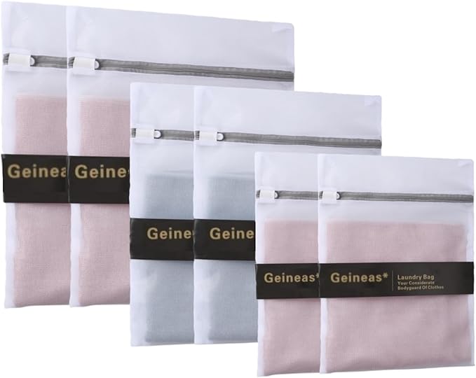 6 Pcs Lingerie Bags for Washing Delicates(2L 2M 2S) Mesh Laundry Bags for Lingerie Socks Garment Underwear Baby Clothes Bra for Washing Machine