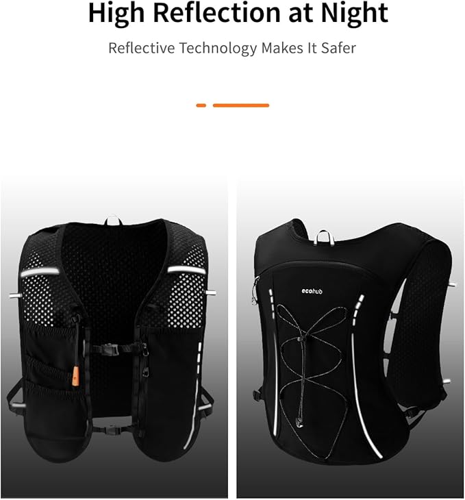 ECOHUB Running Hydration Vest Backpack,Lightweight Breathable Pack with 2L Water Bladder Bag Daypack for Hiking Trail Running Cycling Race Marathon for Women Men