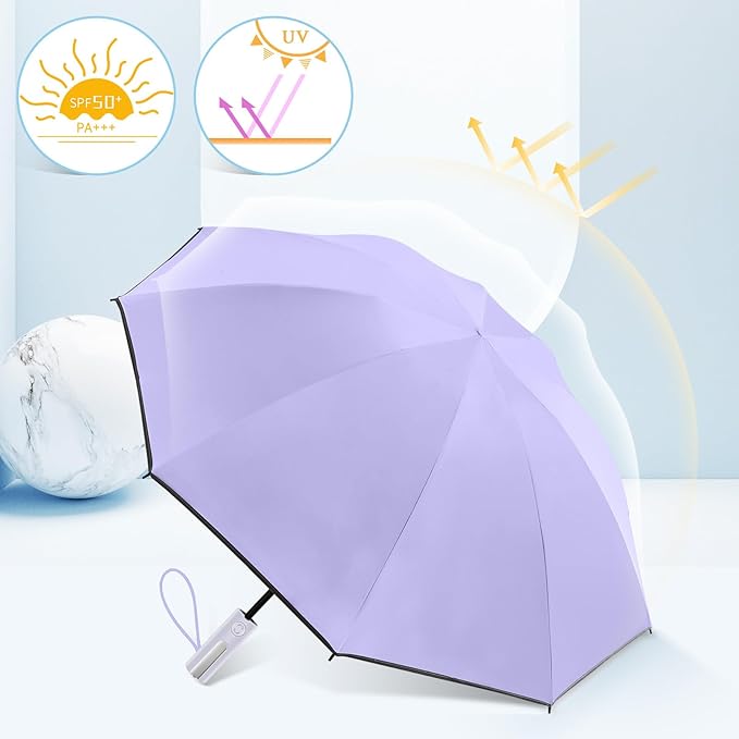 Bodyguard Inverted Umbrella - Large Windproof for Rain & Sun, Compact Reverse With Reflective Stripe, Teflon-Coated for Women Men, Travel Folding With Cover Bag