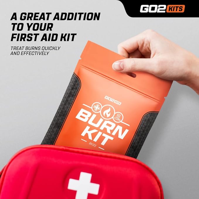 Advanced Burn Kit, Comprehensive Burn First Aid Kit with Dressings, Burn Cream & Gauze, Portable First Aid Kit for Home, Office, Car & Travel, 5-Pack (BK33)