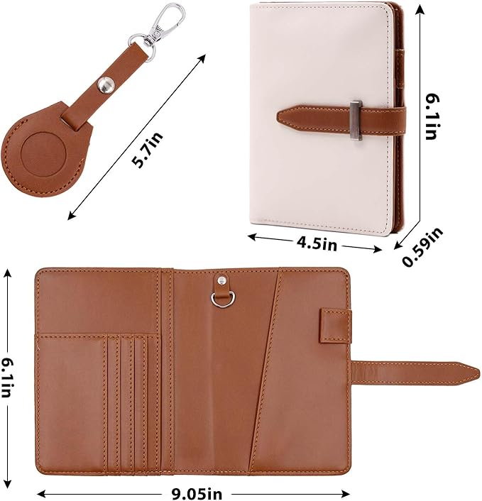 Deziliao Passport Holder for Men and Women, Cute Passport Wallets, Mulit-Purpose RFID Blocking Passport Holder Wallet, Travel Wallet Passport Cover Case（Cream White）