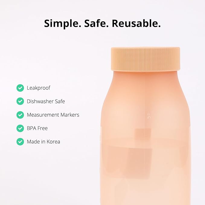 BLUE GINKGO Collapsible Water Bottle [2-Pack] – Lightweight, Foldable Silicone Bottles for Travel, Hiking, and Camping (16.9oz, Made in Korea, Peach)