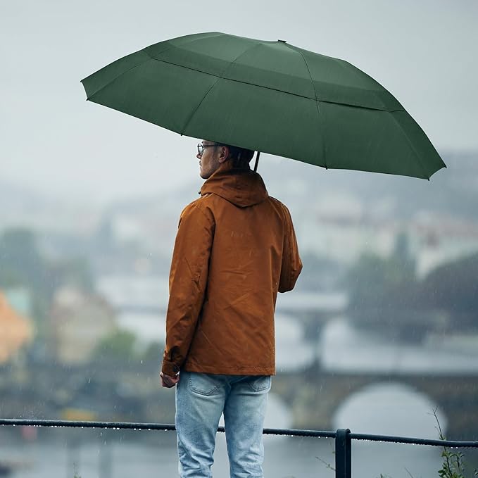 G4Free 42/46/54/62 Inch Large Golf Umbrella Compact Reverse Travel Umbrella 10 Ribs Windproof for Rain Double Canopy Automatic Open Close