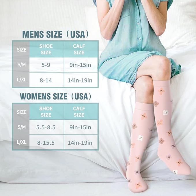 Laite Hebe Compression Socks for Women & Men Circulation(6 pairs)-Graduated Supports Socks for Running, Athletic Sports