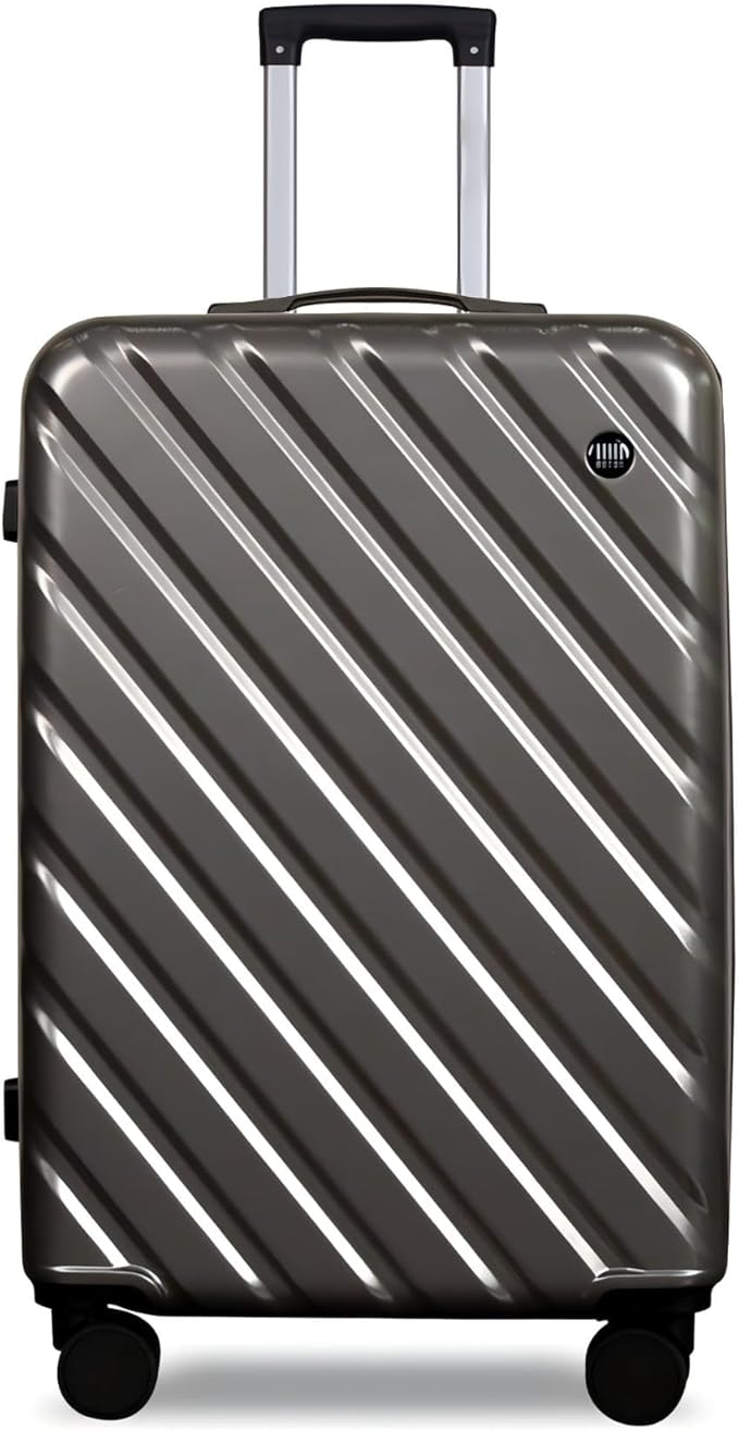 HotWay 24 Inch Expandable Checked In Luggage, Lightweight Hardshell Luggage with Spinner Wheels, Gray