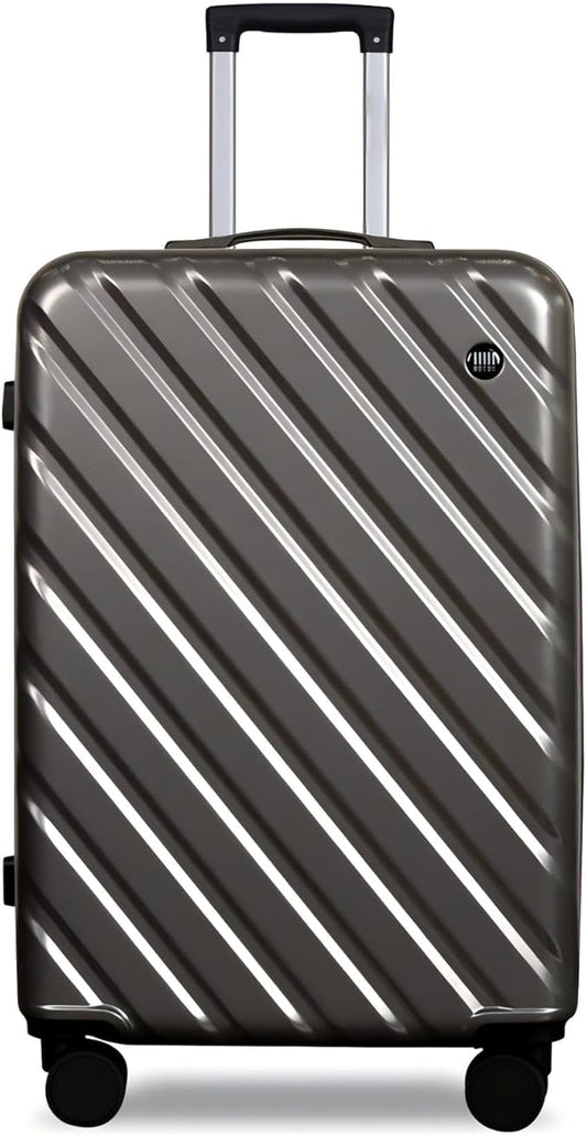 HotWay 24 Inch Expandable Checked In Luggage, Lightweight Hardshell Luggage with Spinner Wheels, Gray