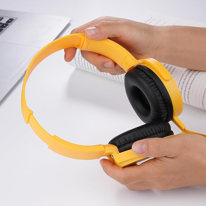 2 Pack Classroom Headphones for School Students Kids, Durable Class Set Wired Earphones for Children Toddler Teens Boys Girls and Adult(LS450, Pink+Yellow)