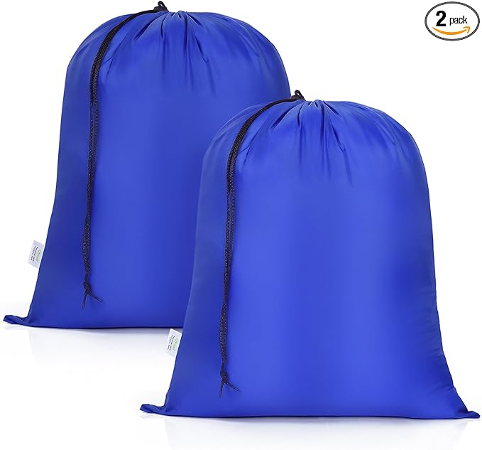 OTraki Medium Laundry Bag 20x24 Inch Drawstring Laundry Bags Durable Laundry Wash Bag Dirty Clothes Organizer Machine Washable Delicates Lingerie Bags for Travel Camp Dorm Blue