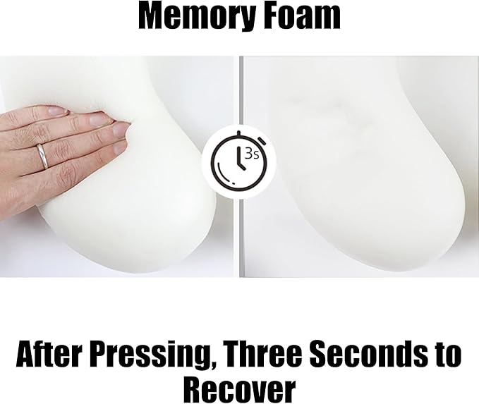 Pure Memory Foam Travel Pillow Set for Adults - Comfortable & Removable Machine Washable Cover, Neck Support Pillow Airplane Travel Kit with Eye Mask for Portable Plane Accessories -Dark Blue