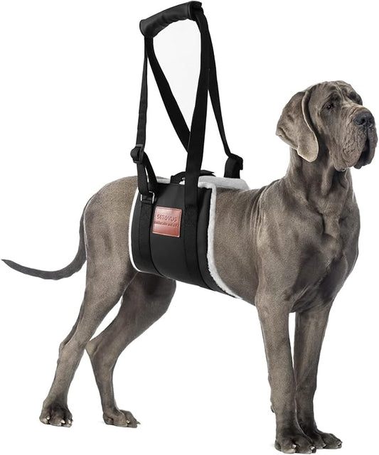 S-ETOVUS Dog Sling for Back Legs, Dog Lift Harness, Magic Tape Dog Sling for Large Dogs Hind Leg Support, Elderly Dog Lifter, Help Canie Hip Arthritis K9 Cruciate Ligament Rehabilitation (Large)