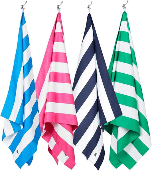 Dock & Bay Beach Towel - Quick Dry, Sand Free - Compact, Lightweight - 100% Recycled - Includes Bag - Cabana - Set G (4), Large (160x90cm, 63x35)