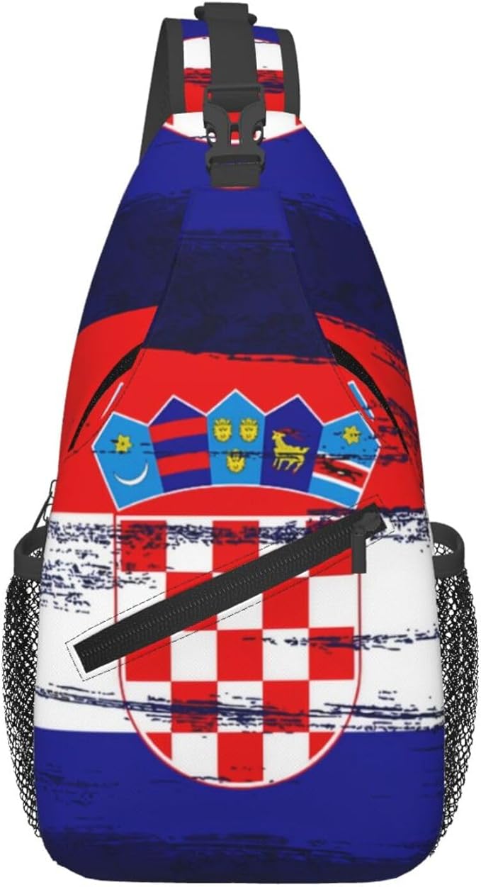 Croatia Flag Sling Bag Multipurpose Crossbody Sling Backpack Travel Cycling Hiking Shoulder Bag For Women Men
