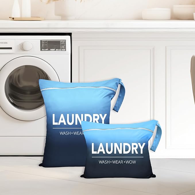 2 Pcs Large Travel Laundry Bag Waterproof Wet Dry Bag Washable Dirty Clothes Bag Bathing Suit Workout Bag for Gym Clothes Laundry Wet Clothes Swimming Yoga