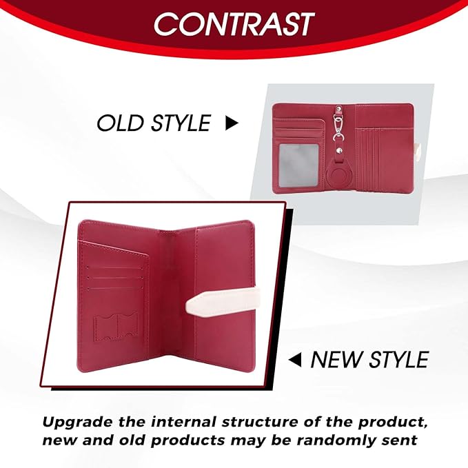Passport Holder with Airtag for Women/Men,Airtag Passport Wallet for Travel,Cute Passport Holder Rfid Blocking,Travel Wallet for Cards Passport Cover Case (Wine red)