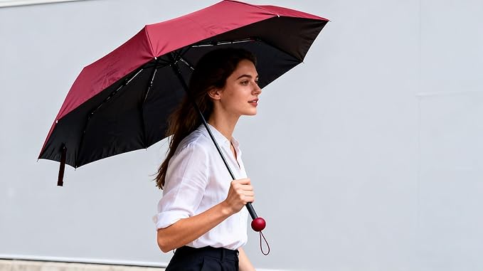 Windproof Mini Travel Umbrella with UPF 50+ Sun & Rain Protection - Ultra Compact & Lightweight, Pocket-Sized for Any Bag, Eco-Friendly Quick-Dry Fabric in Trendy Colors