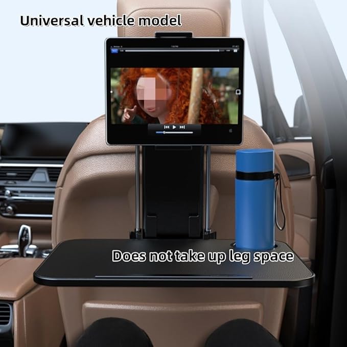 Vpswekans Car Table Multifunctional Folding Desk, Seat Back Laptop Desk and Food Tray for Car Travel, Car Seat Back Portable Tray with Tablet Holder or Mobile Phone Holder(B)