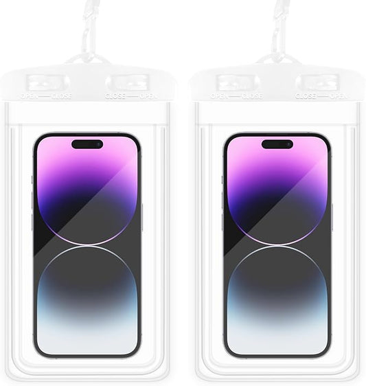 Waterproof Phone Pouch, 2 Pack Clear Water Proof Cell Phone Case, Phone Wet Dry Bag Holder Beach Vacation Waterpark Underwater Cruise Essentials Accessories Must Haves Packing List Stuff for Men Women