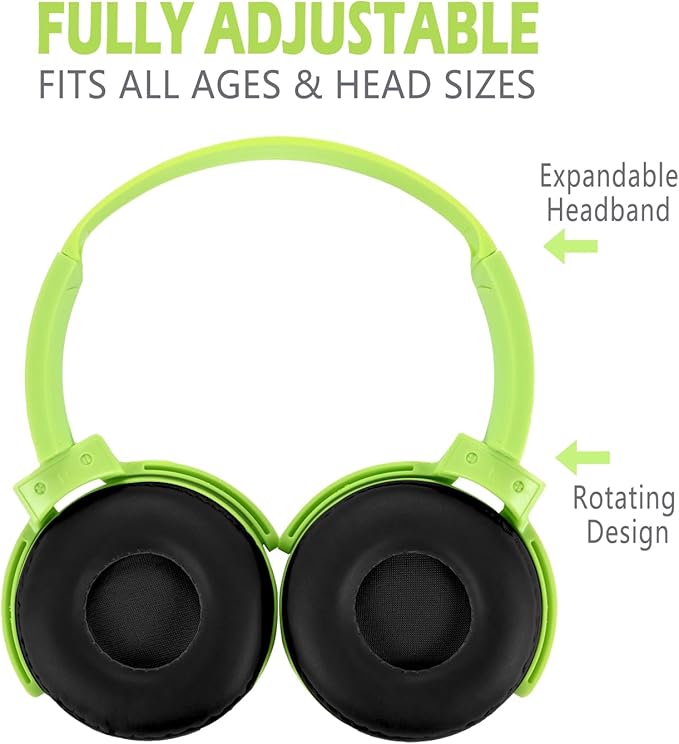 Kids Headphones 2 Pack for School Classroom Students, Durable Comfy Swivel Wired Headset for Online Learning, Noise Stereo Sound 3.5mm Jack for Chromebook, Computer, Laptop(Dark Blue+Green)