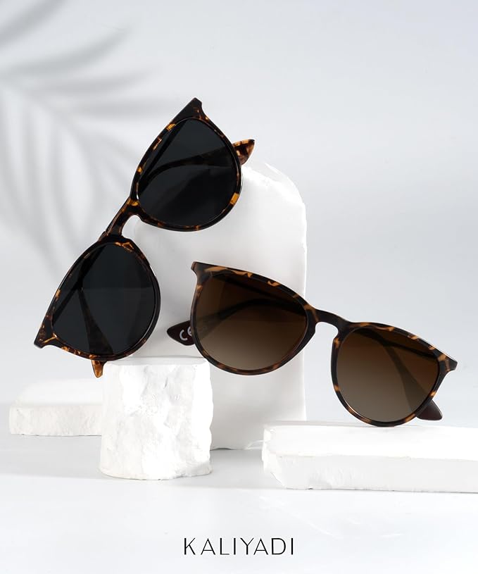 KALIYADI Sunglasses Womens Polarized Womens-Sunglasses: Trendy Sun Glasses with UV400 Retro Style for Party Beach Shopping