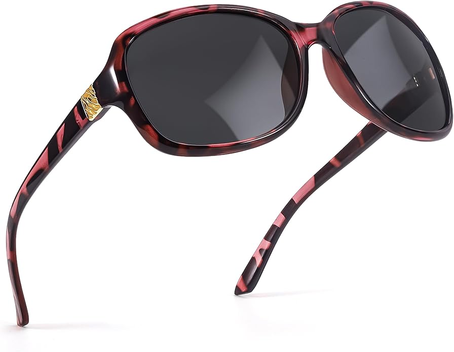 SIPHEW Polarized Sunglasses for Women | Vintage Square Sunglasses w UV400 Protection | Womens Wraparound Shade