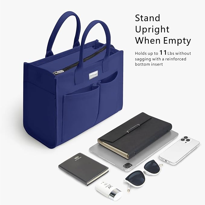 TOPDesign Heavy-Duty Canvas Tote Bag for Women, Adjustable Crossbody/Shoulder Handbag with 9 Pockets, Everything Tote