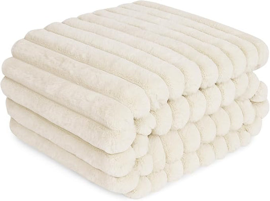 Waterproof Dog Blanket for Bed, Luxury Plush Washable Large Dogs Blankets for Furniture Protection, Super Soft Calming Pet Blanket for Indoors (Cream, 50"x60")
