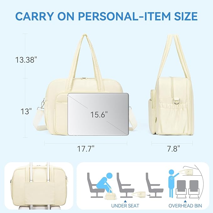 CLUCI Weekender Travel Bag for Women Puffer Tote Bag Carry On Duffle Overnight Bags with Shoe Compartment