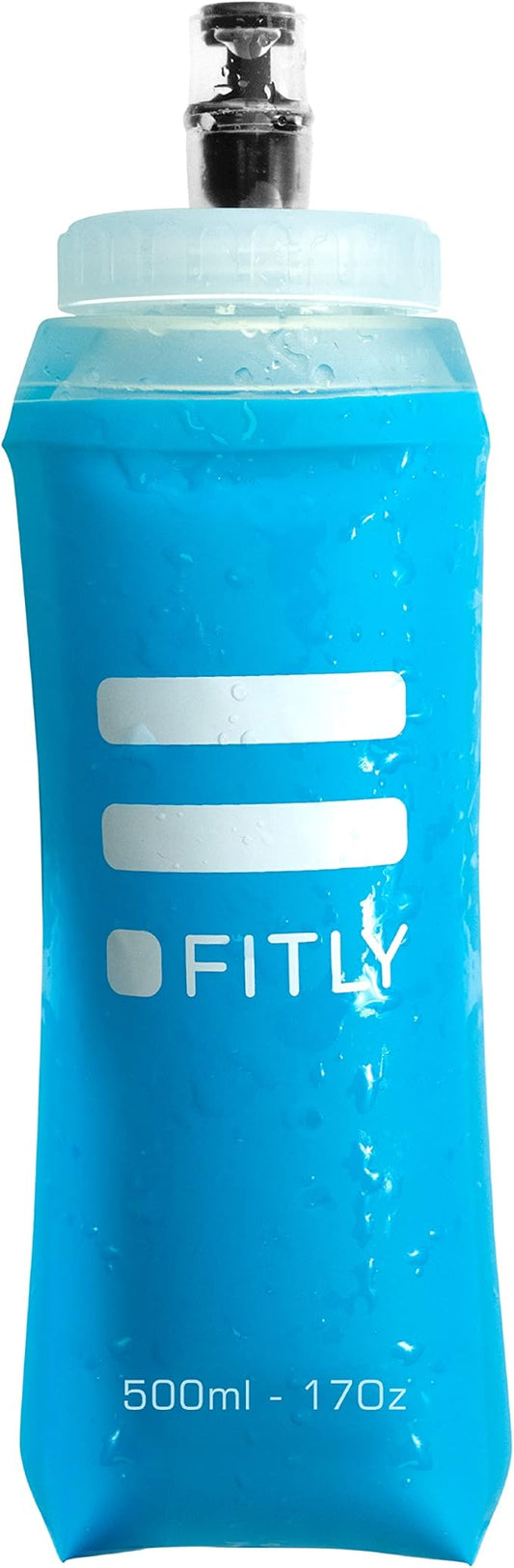 FITLY Soft Flask - Shrink As You Drink Soft Water Bottle for Hydration Pack - Folding Water Bottle Ideal for Running, Hiking, Cycling, Climbing & Rigorous Activity