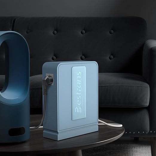 3000W Step Up Transformer 110v to 220v Converter, Heavy Duty Voltage Converter 110v to 220v with Dual Outlets, Overload Protection & Ultra-Quiet Design for Home Appliances, Light Blue