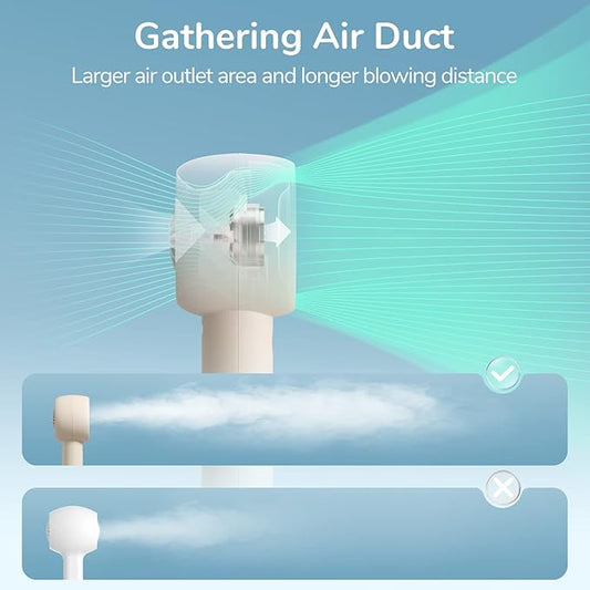 JISULIFE Mini Portable Fan-Bladeless Safe Design, Powerful Turbo Handheld Fan with 3 Speeds, USB Rechargeable, Small Pocket Design for Travel/Lash, Gifts For Girls/Women