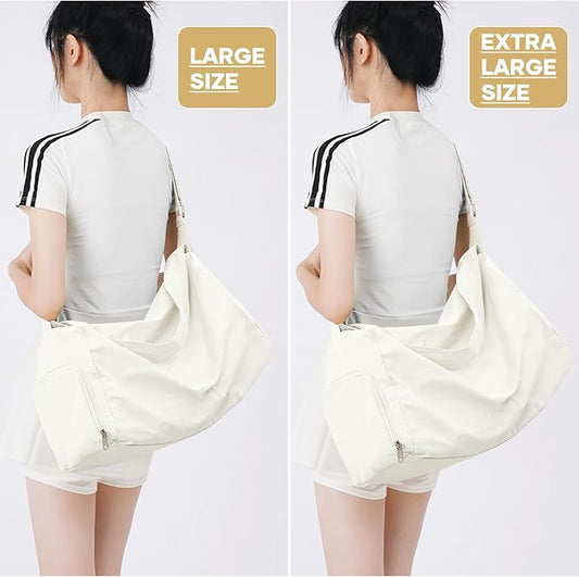 Large Gym Bag with Shoe Compartment, Workout Sport Duffle Bag for Women Travel, Waterproof Shoulder Overnight Bags Lightweight Carry on Tote Bags for Swim, Yoga, Dance