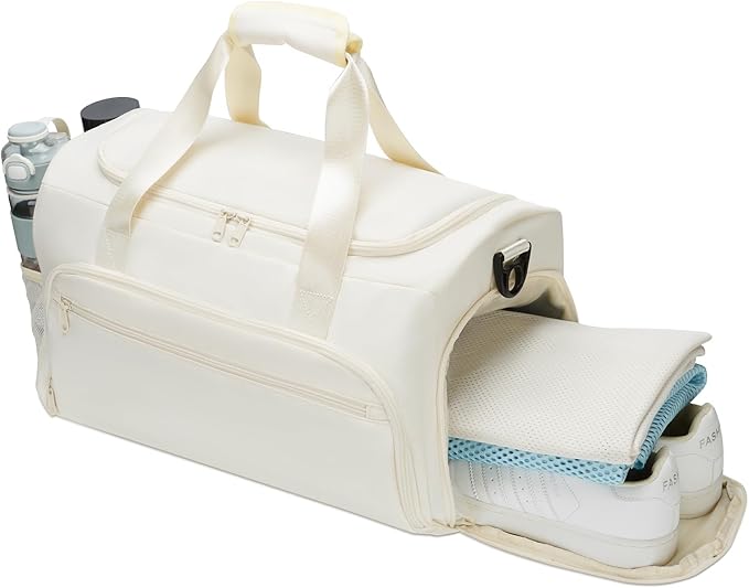 Gym Bag for Men Women, Small Fitness Workout Sports Bag with Wet Pocket & Shoes Compartment, Water Resistant Overnight Weekender Duffel Bag