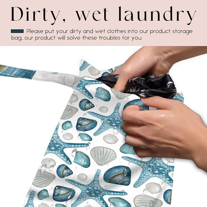 4 Pcs Wet Bag, Wet Dry Bag, Waterproof Bag, Swimsuit, Beach Bag, Wet Bag for Pool, Beach, Diapers, Nanobag, Cruise Ship Essentials, Starfish Accessories Travel Essentials for Women